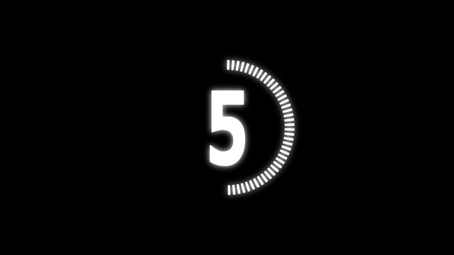 Countdown Timer Progresses From One To Nine On Black Background Stock Footage video numbers five progress sequence background digital display