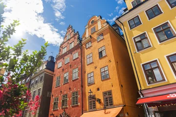 Historic Colorful Houses at Stortorget Square in Stockholm © Reelistic