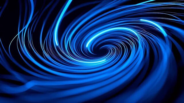 Blue light swirls in dark space