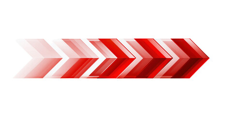 Fototapeta premium Red and white chevron arrows on transparent background