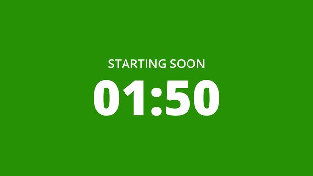 2 Minute Countdown Timer Animation in One Minute, Fast Two Minutes Countdown in 60 Seconds, 120 to 0 Seconds Digital Timer Video in 4K. 
