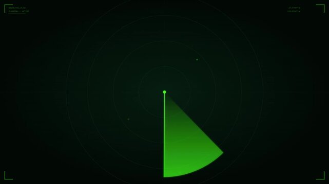 high tech radar scanner sweep neon green black