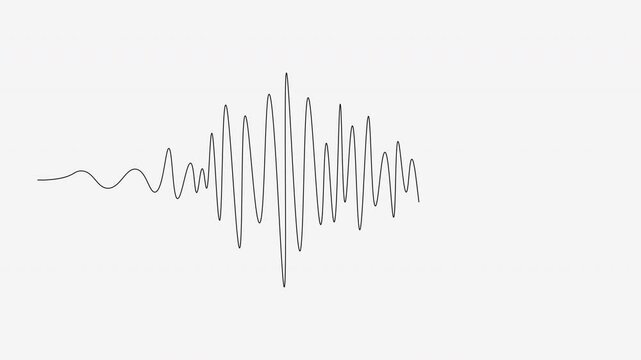 Sound wave, audio signal, music waveform, gray pattern