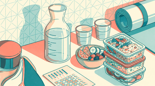 Risograph Hydration Station With Healthy Nutrition Habit Setup