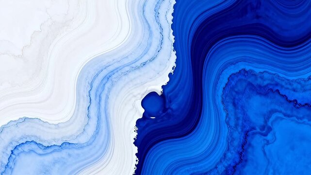 Abstract blue and white swirling patterns