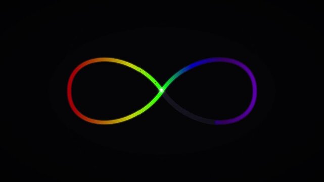 Infinite Loop Symbol Icon With Flowing Rainbow Path
