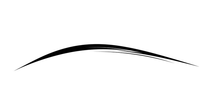 Single swoosh line graphic on transparent background