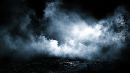 Fototapeta premium Moody dark storm clouds over ocean waves, dramatic atmosphere