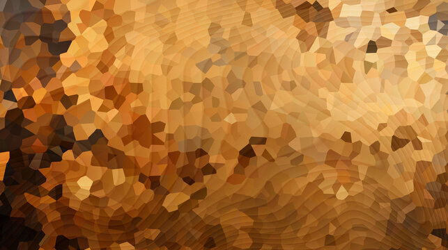 Mosaic pattern with shades of brown and gold in a pixelated style  abstract design element