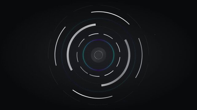 interlocking rings spinning clean minimalist silver glow