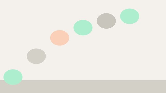 Minimalist bouncing balls motion abstract pastel circles animation loop 4k