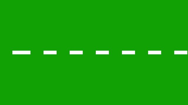 Animation of moving road icon, aerial top view. animation. Moving road aerial top view animation. Animated highway driving. Motion looping moving road and dot line, 4k