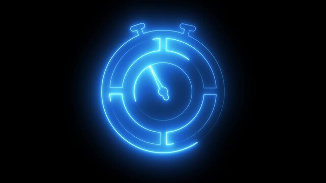  Clock spinning, watch animation on transparent background with alpha channel. Clock icon flat style 24 hours day and night fast speed with moving timer clock rotation 4K video animation.