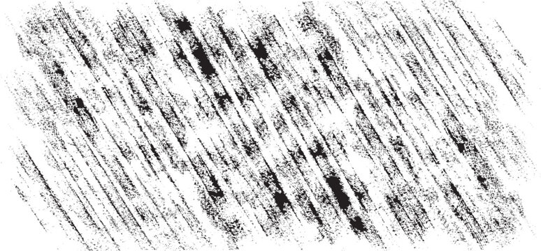 Monochrome texture composed of irregular graphic elements. Distressed uneven grunge background. Abstract vector illustration. Overlay for interesting effect and depth. Isolated on white background.