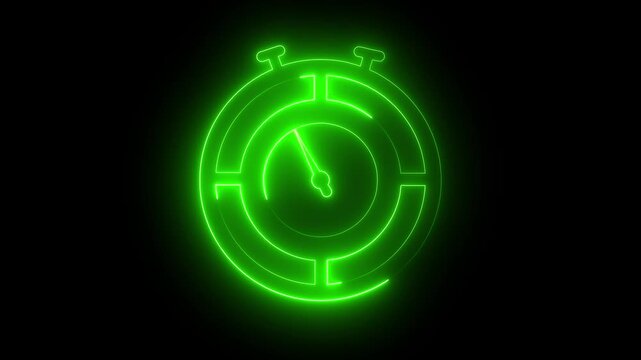  Clock spinning, watch animation on transparent background with alpha channel. Clock icon flat style 24 hours day and night fast speed with moving timer clock rotation 4K video animation.