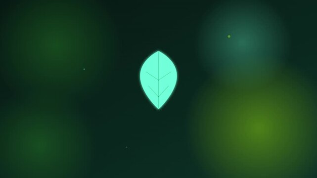 leaf ecology nature icon with floating organic shapes