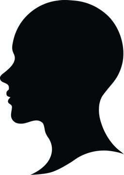 Human Head Profile Silhouette Vector Icon | Minimal Face SVG Clipart