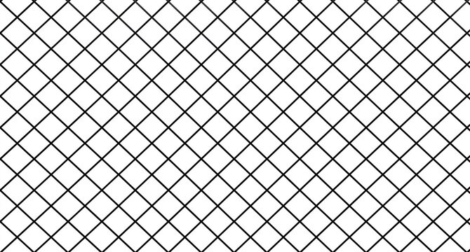 Seamless black lattice pattern on white background, geometric grid
