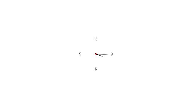 Minimalist wall clock hands moving fast time lapse on white background, watch movement