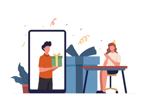 Online Birthday Celebration on Smartphone