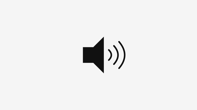 Speaker volume toggling mute and sound on animation for digital interface 4k audio