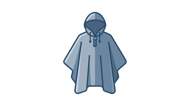 A blue hooded cape illustration for 20260703 (356).ai fashion design