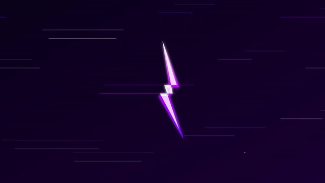 Lightning Bolt Icon In Electric Violet Speed Lines