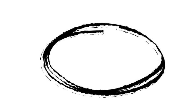 Handwritten red circle. For marking text, numbers, marker pen, pencil, logo, hand-drawn doodle grunge circle highlights. 4k Circle highlight animation