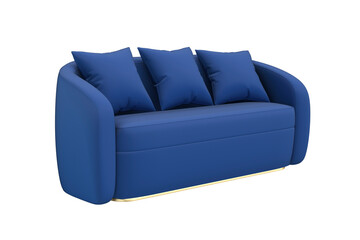 Naklejka premium Modern blue sofa on transparent background