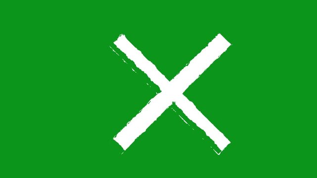 Hand drawing red cross symbol animation. cancel icon. Cross mark ban, prohibition sign concept. 4k