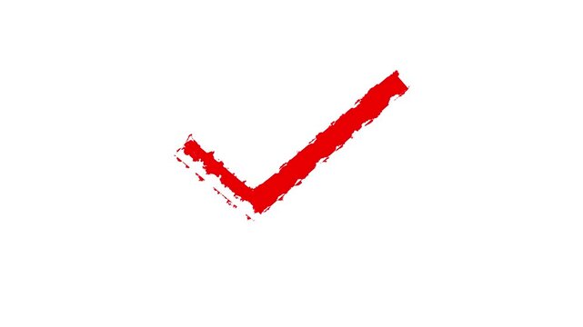 Hand drawing white check mark icon. Isolated on a white background. right check mark icon.  approval symbol. Successfully completed icon animation
