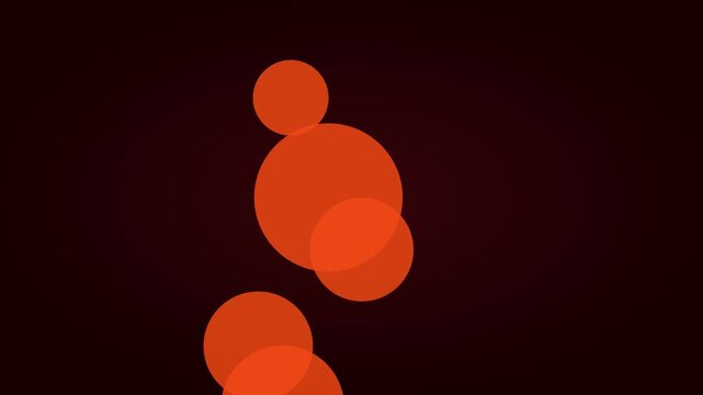 Abstract orange circles motion background: dynamic floating spheres animation for modern digital and creative presentations 4k