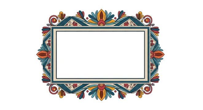 Colorful ornate frame border design.