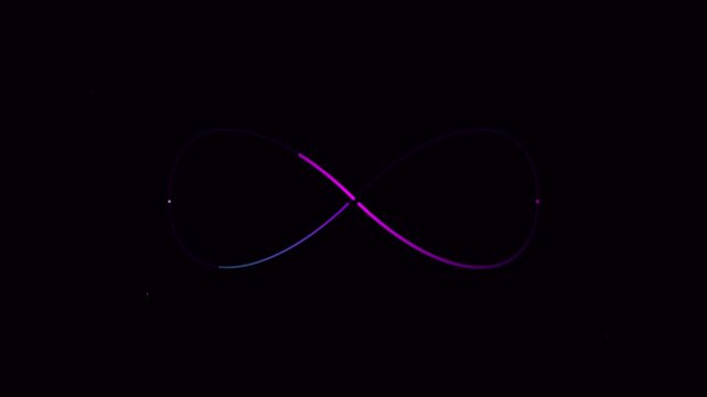 looping infinity symbol icon with flowing neon trails