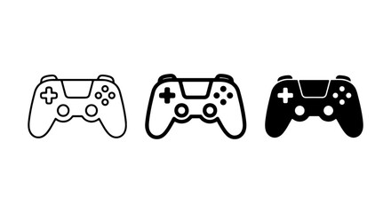 Video Game Controllers, Gaming Joysticks, Digital Entertainment Input Devices, Vector Icons © Adiba