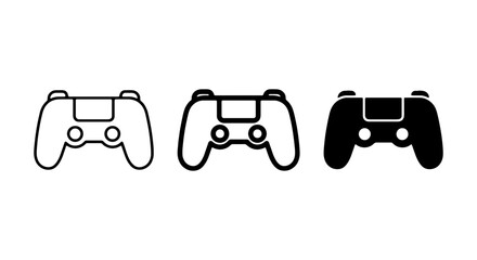 Video Game Controller Icons, Gaming Input Device Vector Set, Digital Entertainment Control Elements © Adiba