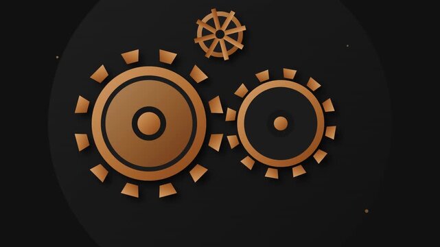 luxurious copper dark gray spinning gear illusion