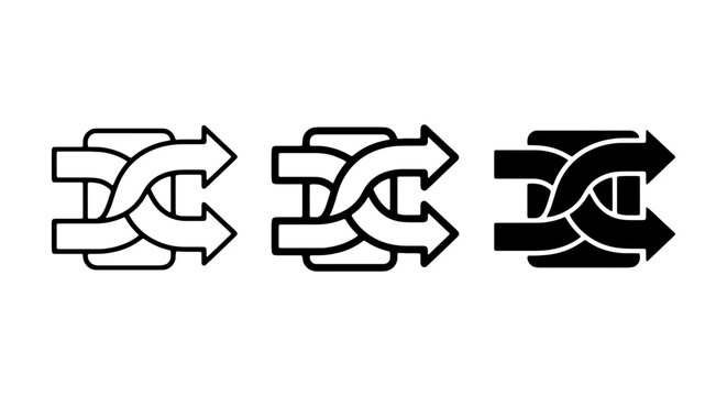 Interconnected Arrows Symbol, Flow Direction Icon, Data Exchange Graphic Resource