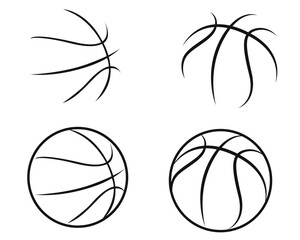 Minimal Basketball Line Art Vector Set – Abstract Sports Ball Outline Collection © Shohag