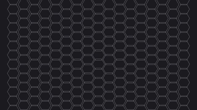 Minimalist hexagon pattern animation, abstract geometric 4k background, with moving honeycomb, grid lines for, modern tech and, digital projects