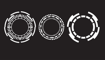 Sci fi HUD circle elements vector set for futuristic user interface © md