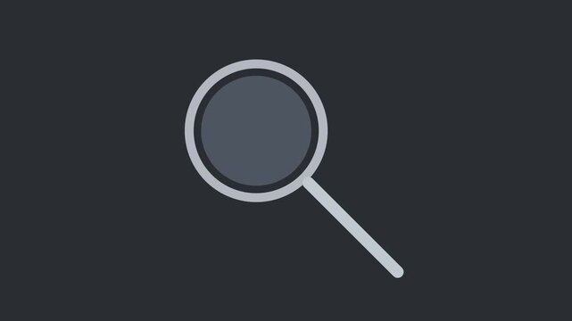 Minimalist magnifying glass animation for search and discovery concepts 4k find