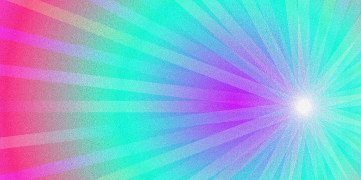 Abstract sunburst background with vibrant pink and blue gradient light rays