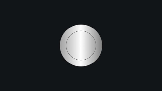 Minimalist metallic oval shape pulsing animation on dark 4k background, abstract