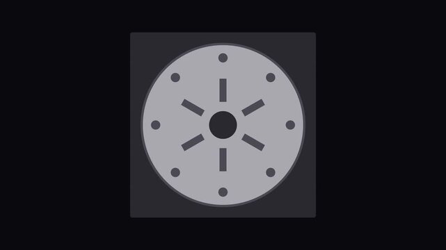 Minimalist rotating clock face animation with abstract geometric and smooth motion 4k time watch