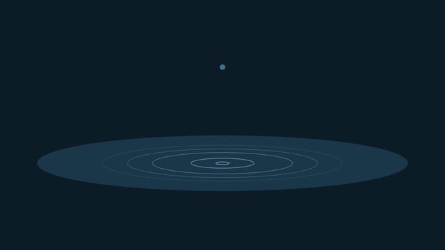 Minimalist water drop ripple effect animation on dark 4k background, for motion and, abstract projects