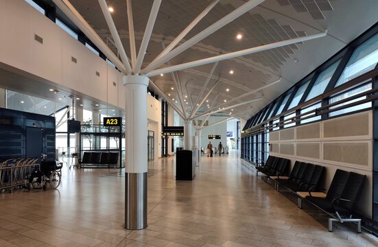 Interior view of the Copenhagen Airport (CPH), an international airport serving Copenhagen, the capital of Denmark, as well as the wider &Oslash;resund Region, including Zealand, Malm&ouml;, and the southern Swed