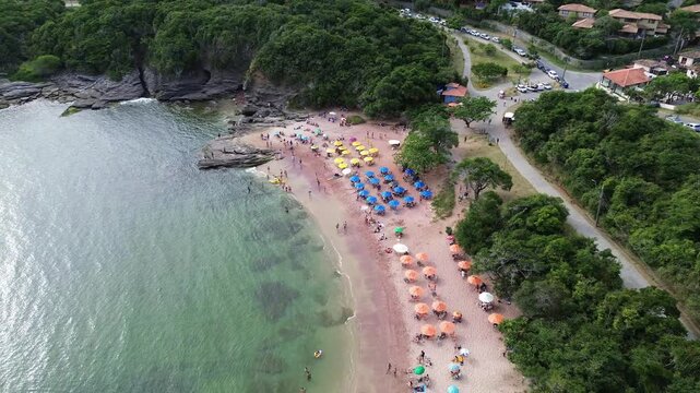 Aerial Drone Footage &ndash; Pulling Away from Praia do Forno, B&uacute;zios, Brazil