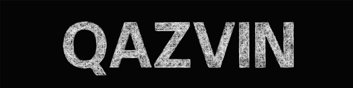Sketch Qazvin text design element