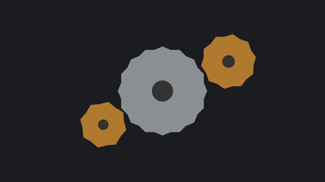 Rotating mechanical gears animation: industrial engineering and business process concept 4k industry